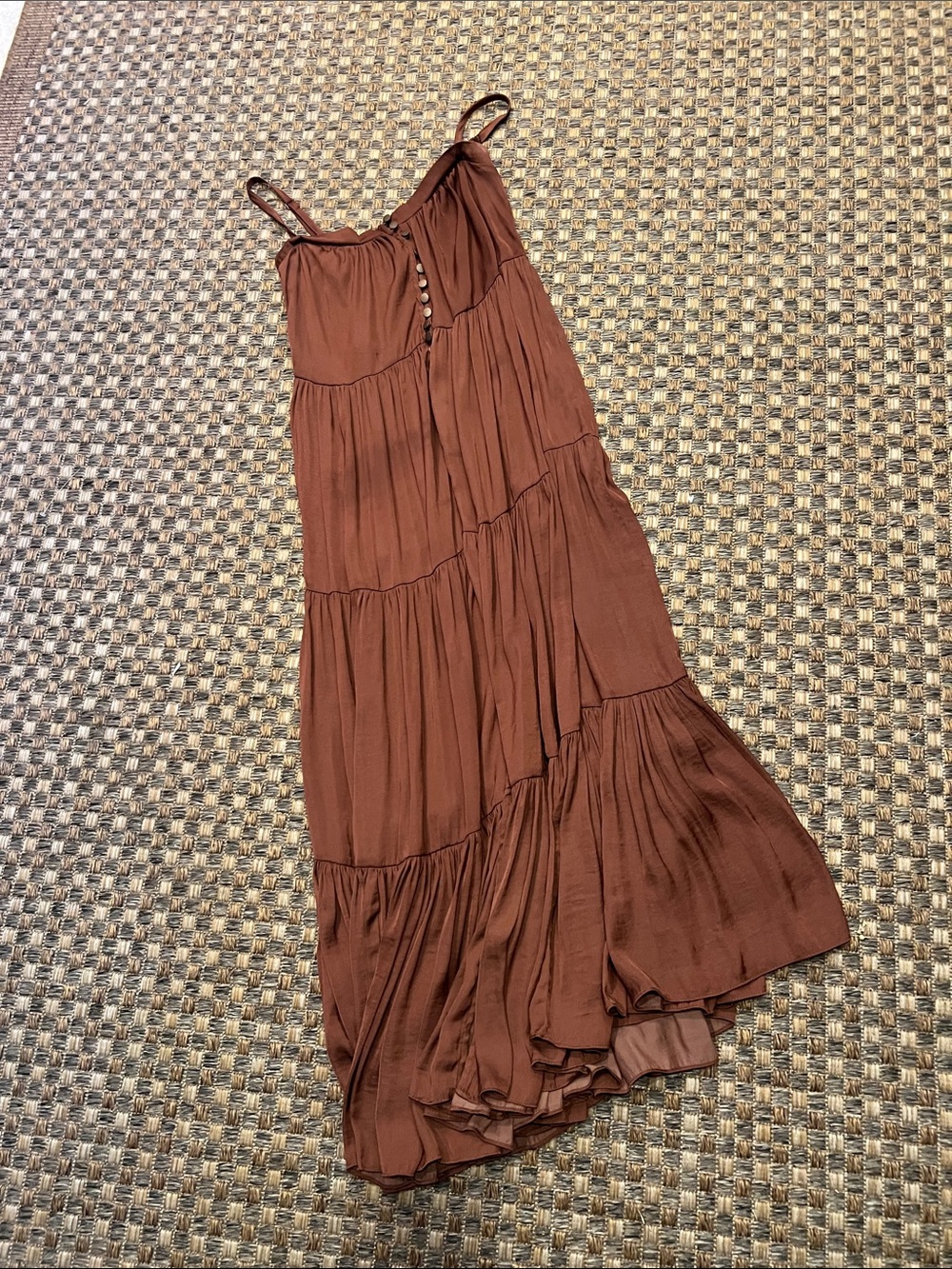 Urban Outfitters Tiered Spaghetti-Strap Maxi Dress small